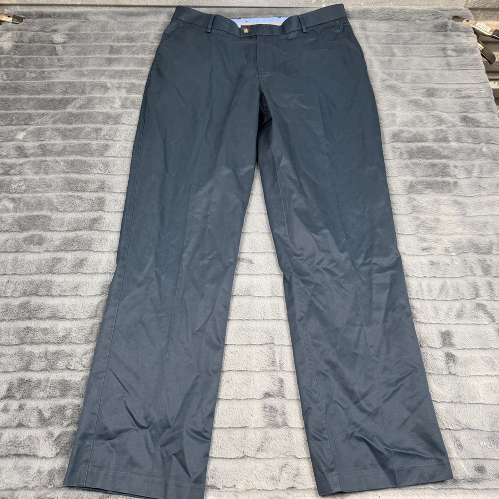Roundtree & Yorke Gold Label Navy Blue Supima Cotton Chino Pants Mens 36x32